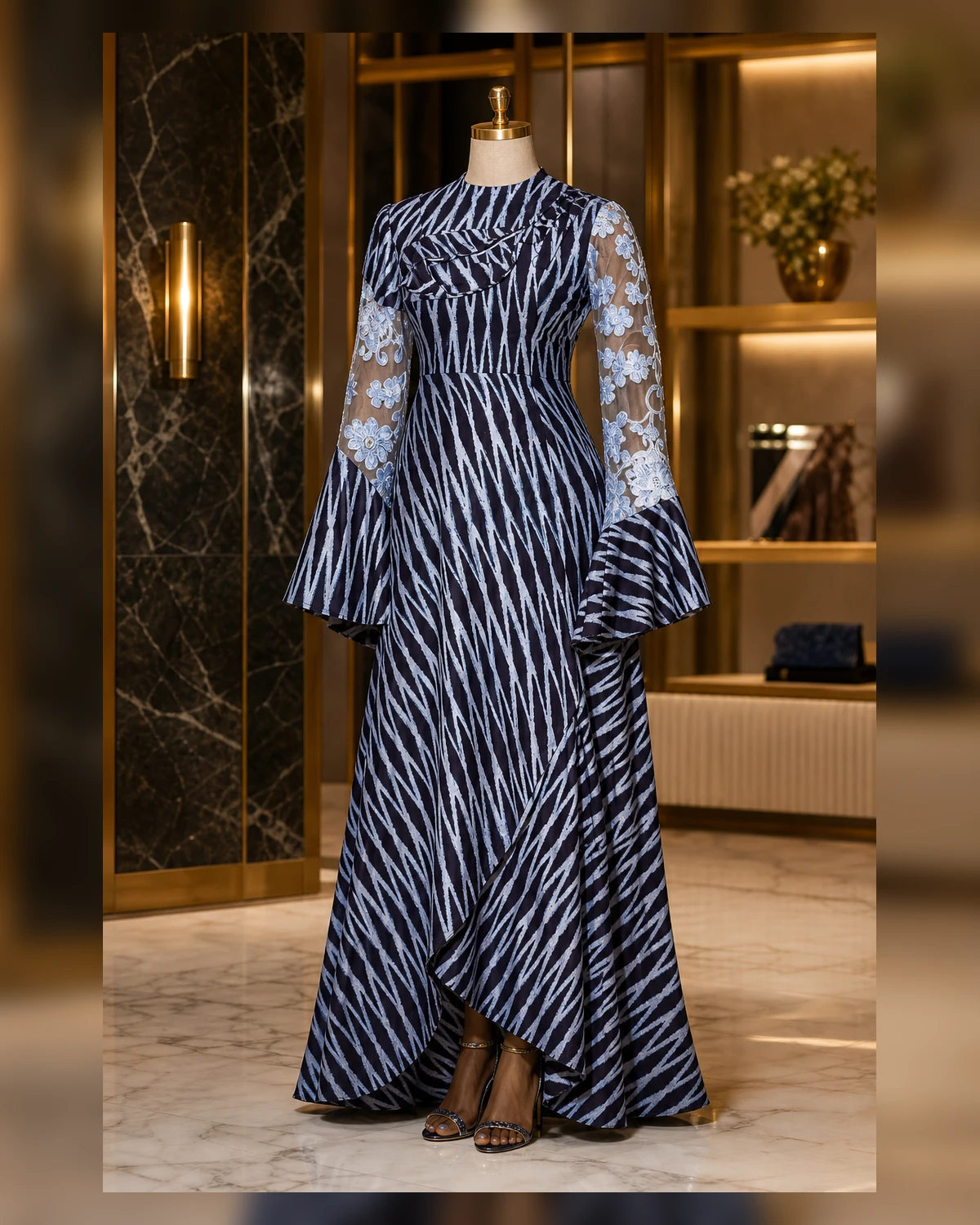 Ayeadio Bami Style Party dress — fabric detail