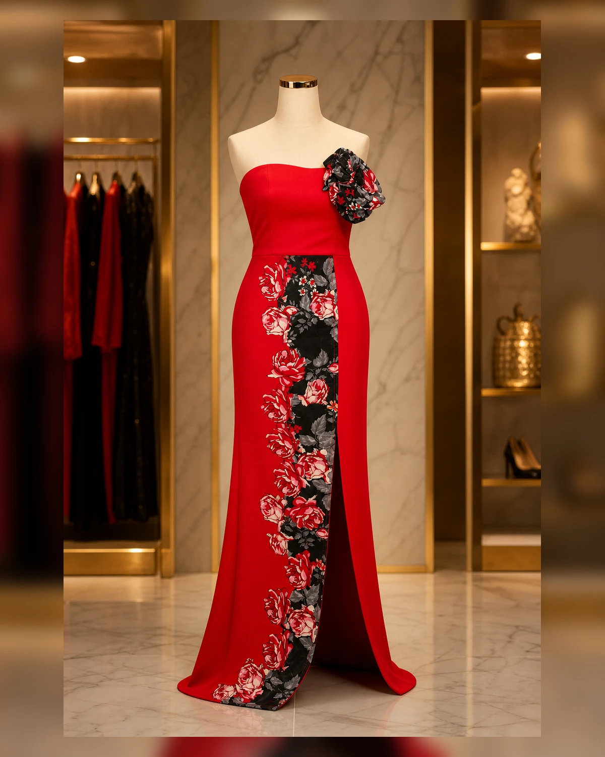 Ayeadio Fashion Bouquet Dress Long