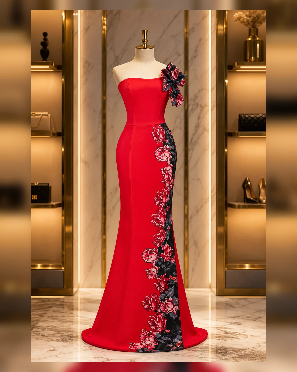 Ayeadio Fashion Bouquet Dress Long — fabric detail