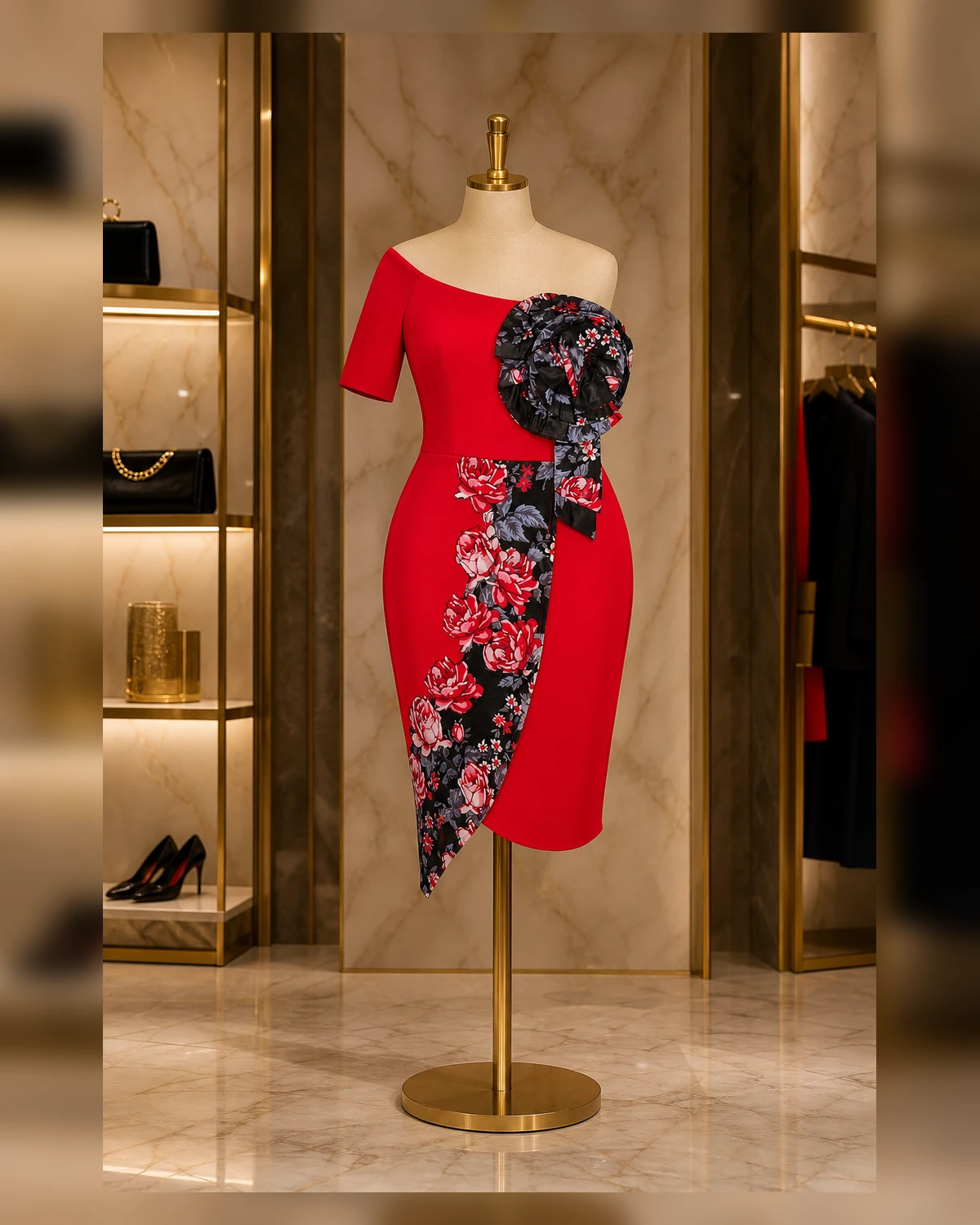 Ayeadio Fashion Bouquet Dress Short