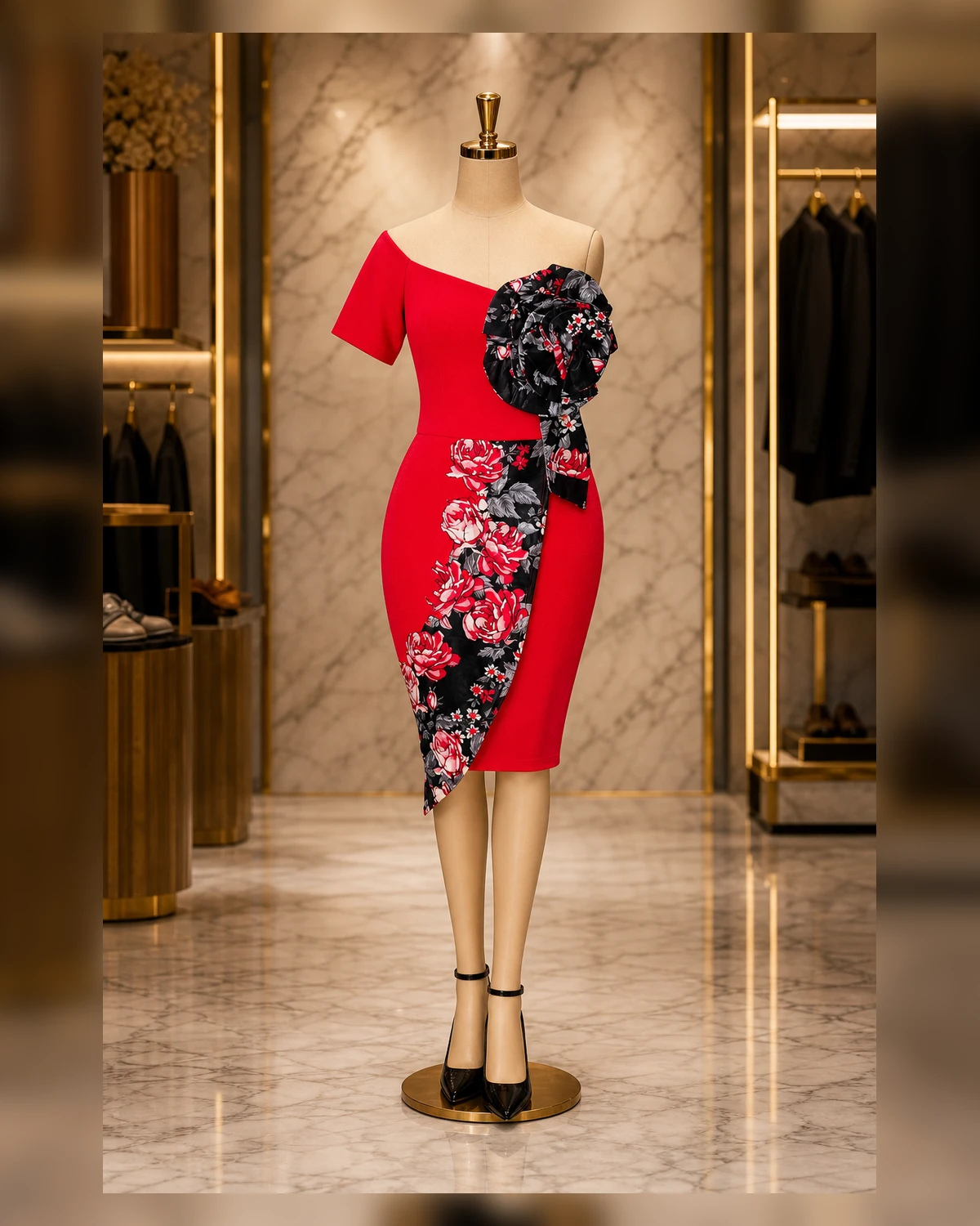 Ayeadio Fashion Bouquet Dress Short — fabric detail
