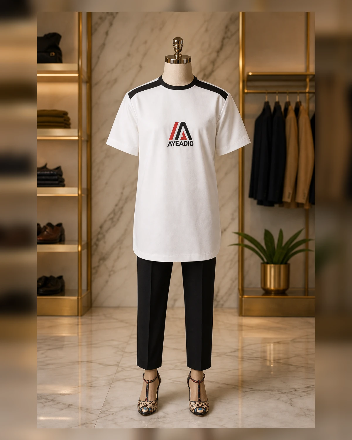 Ayeadio Female white Top Round-neck