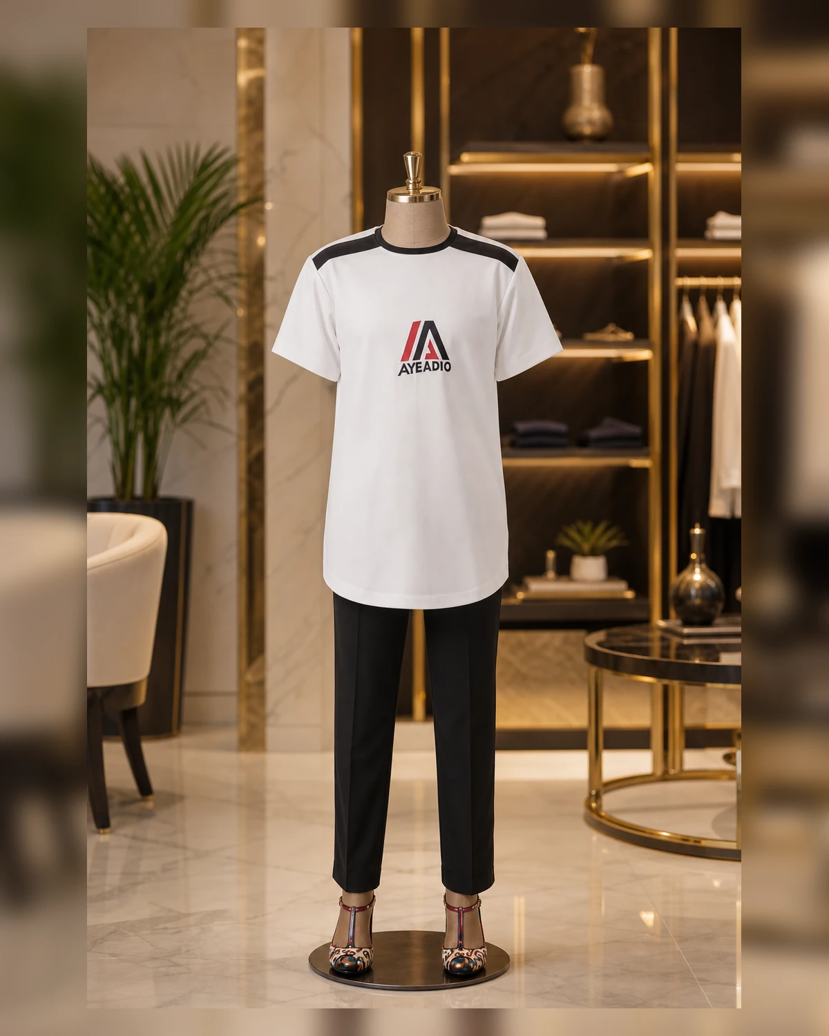 Ayeadio Female white Top Round-neck — fabric detail
