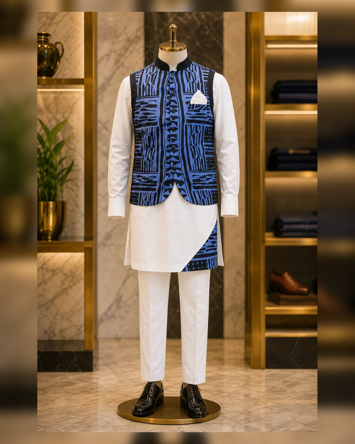 Ayeadio Indian Bami Suit — fabric detail