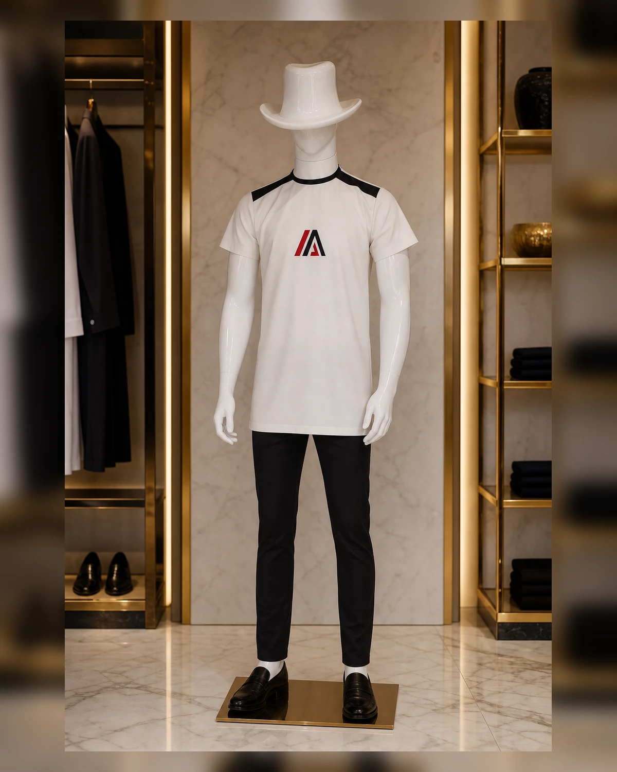 Ayeadio Male white Top Round-neck