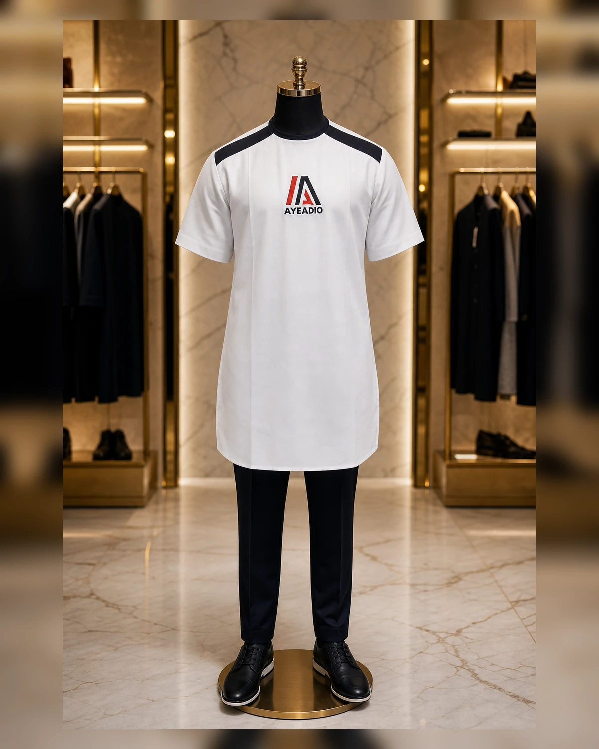 Ayeadio Male white Top Round-neck — view 5