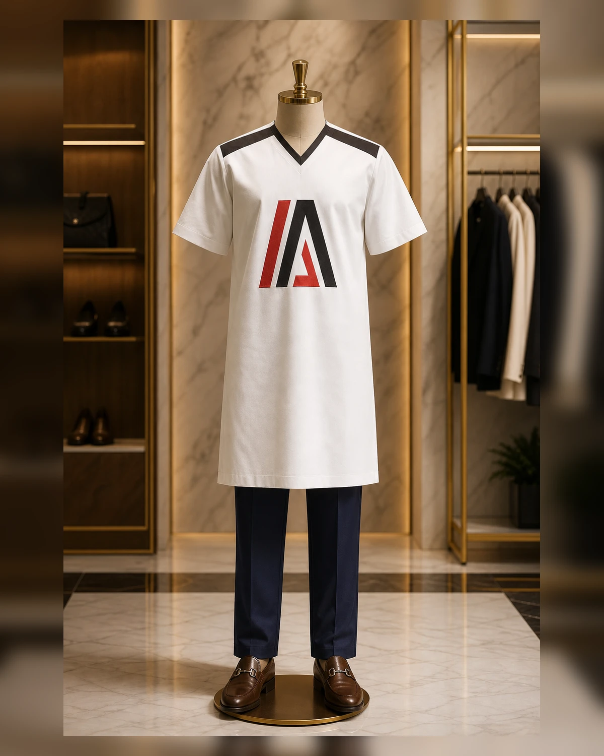 Ayeadio Male white Top V-neck — styled