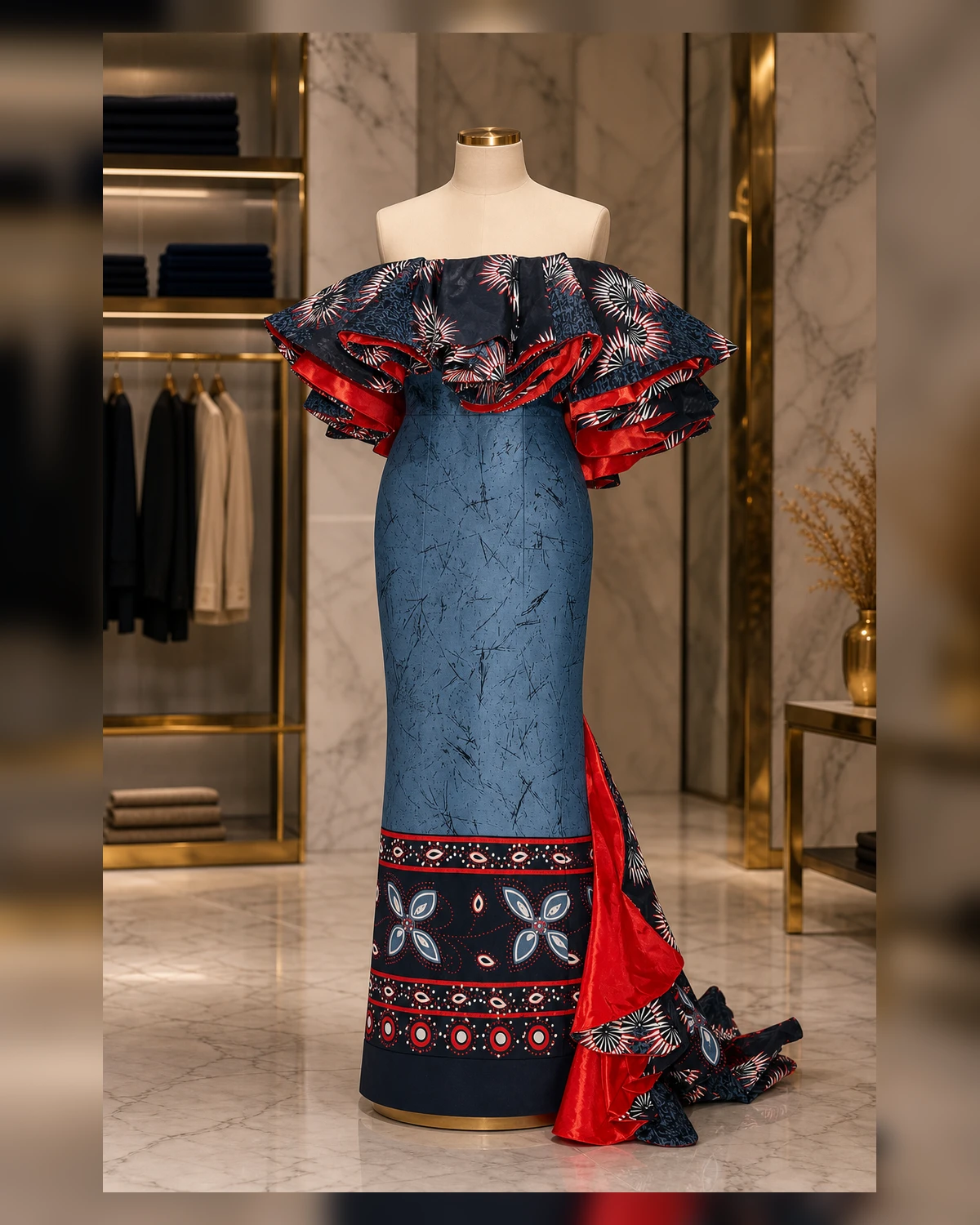 Ayeadio party gown — fabric detail