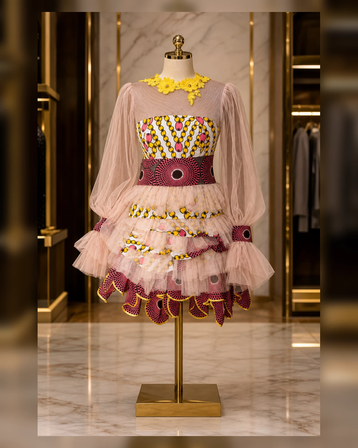 Ayeadio short pink party gown — view 4