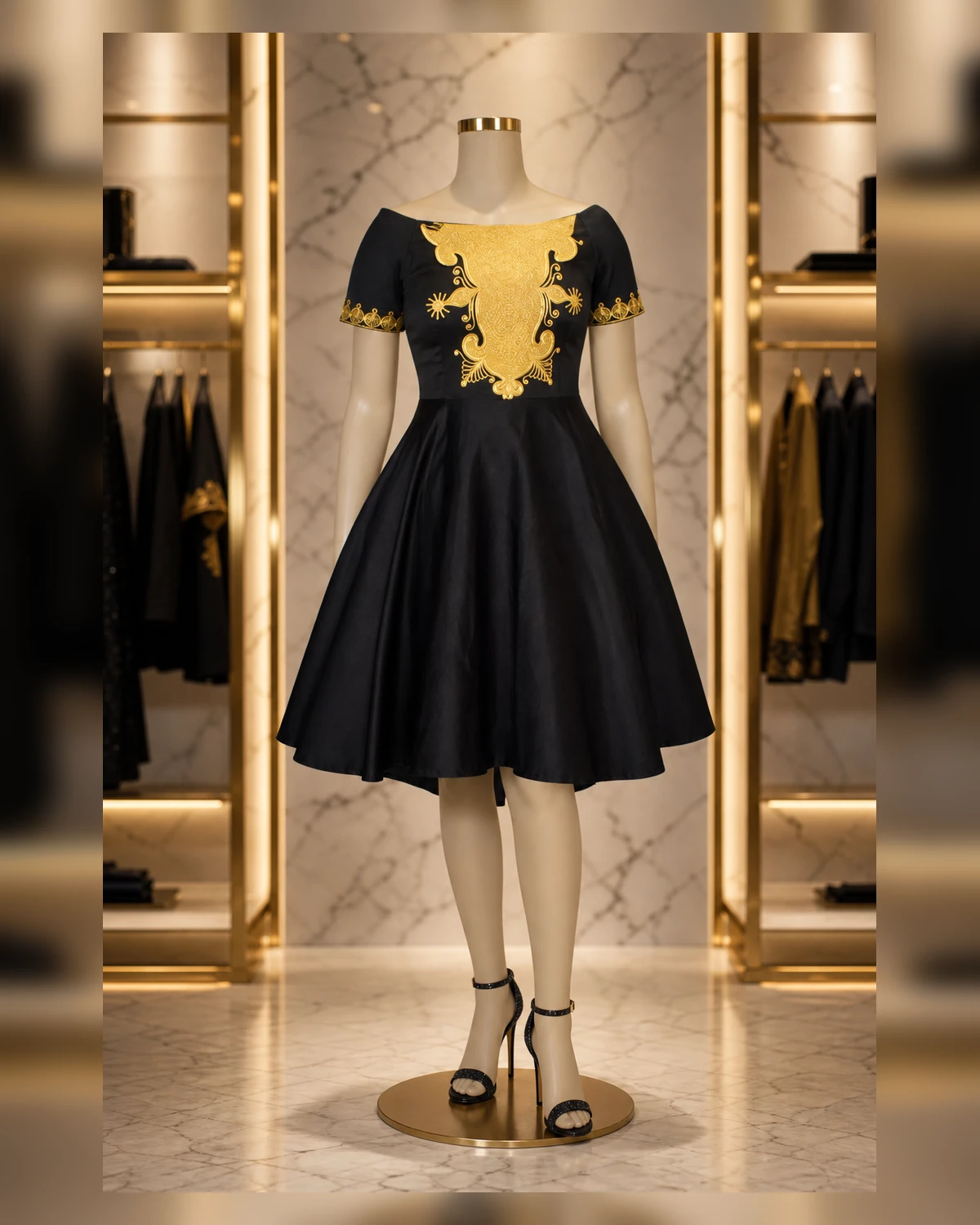 Ayeadio Shoulder embroidery dress — styled