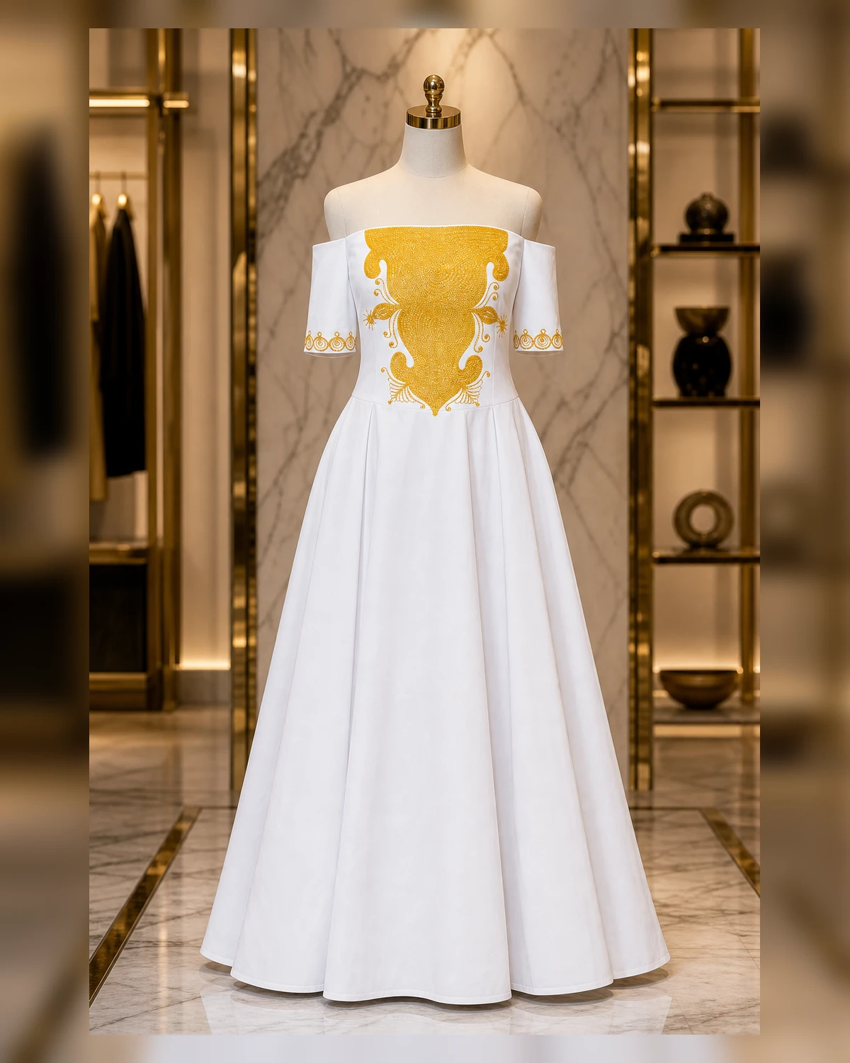 Ayeadio Shoulderless embroidery dress — view 5