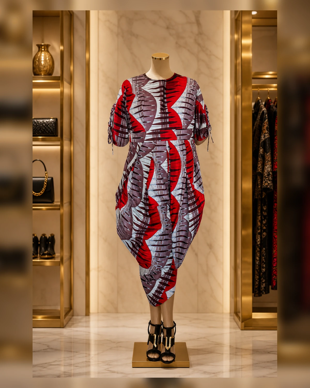 Ayeadio signature jumpsuit — fabric detail
