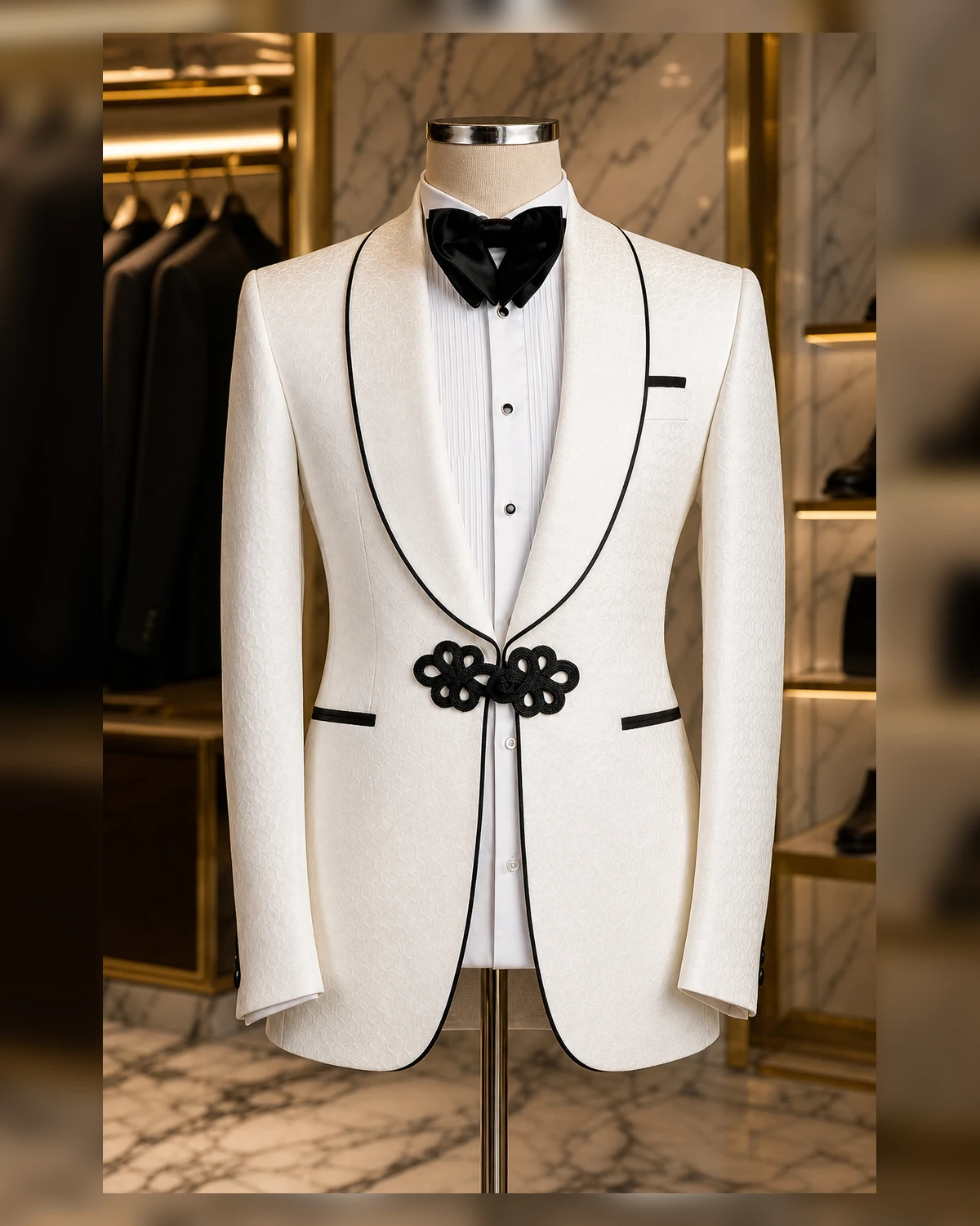 Black button thread blazer