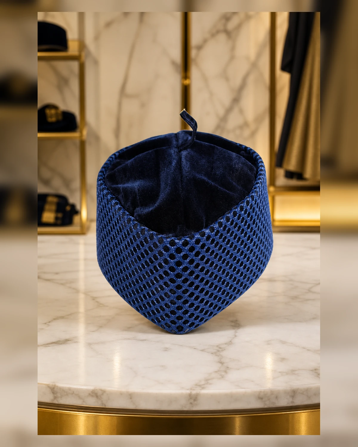 Blue net hat