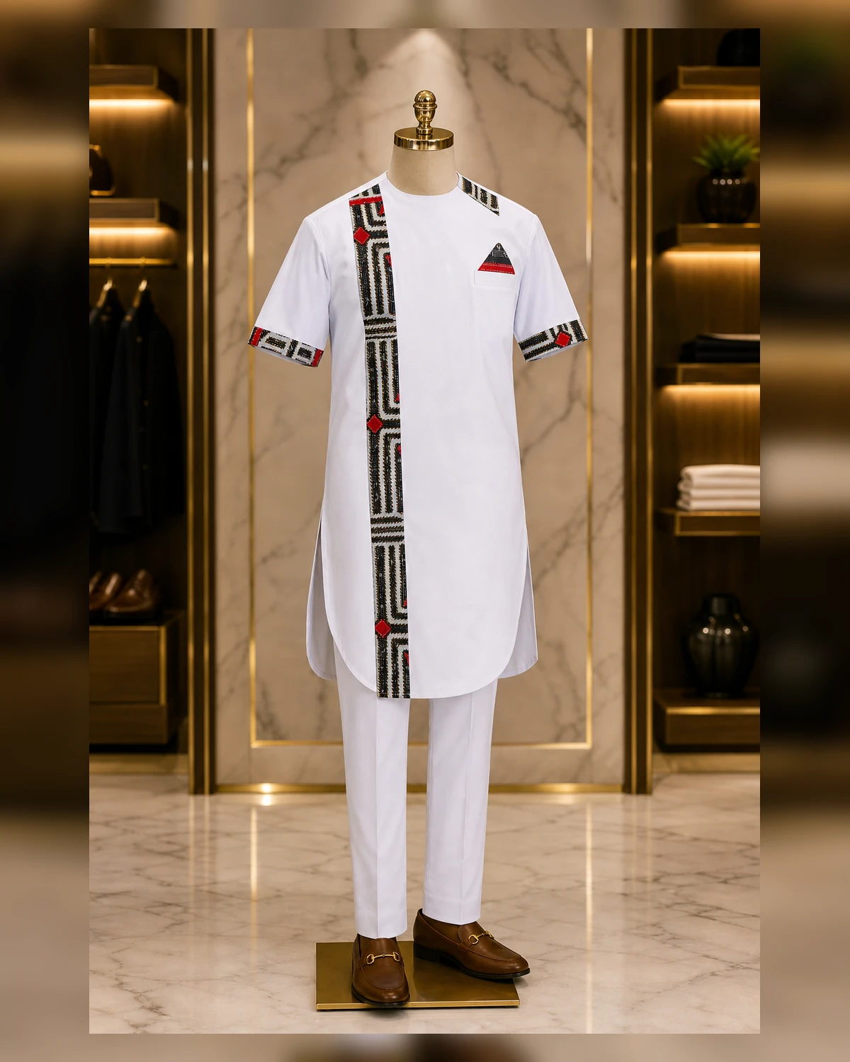 casual men afriture — fabric detail