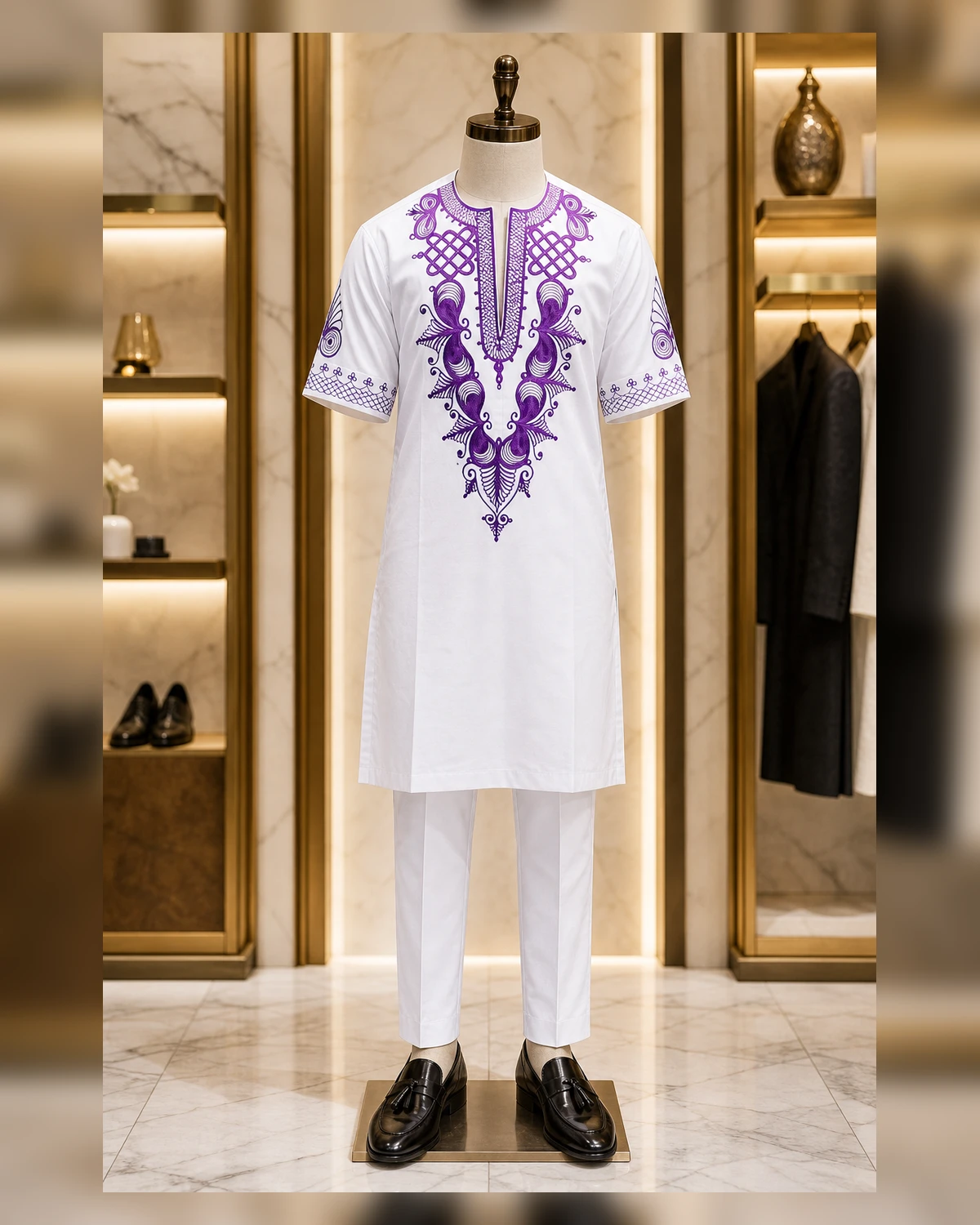 Casual purple embroidery afriture — styled