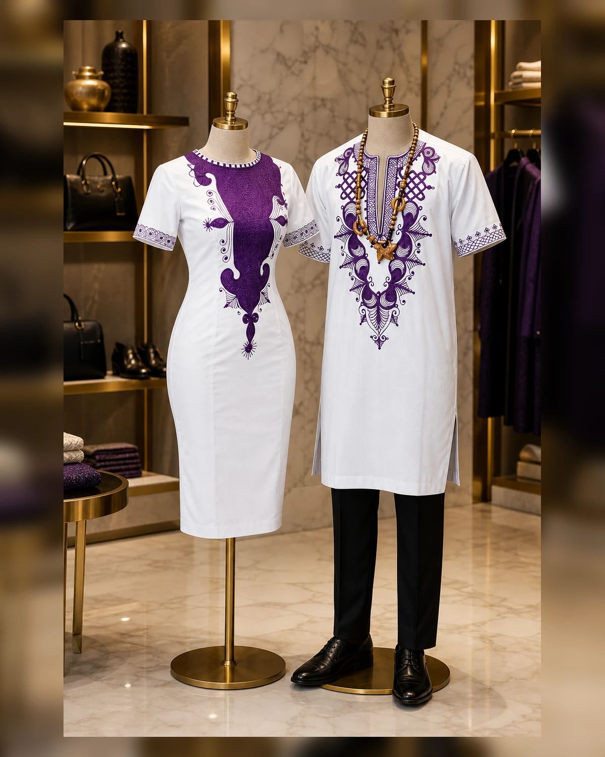 Casual purple embroidery afriture — view 4