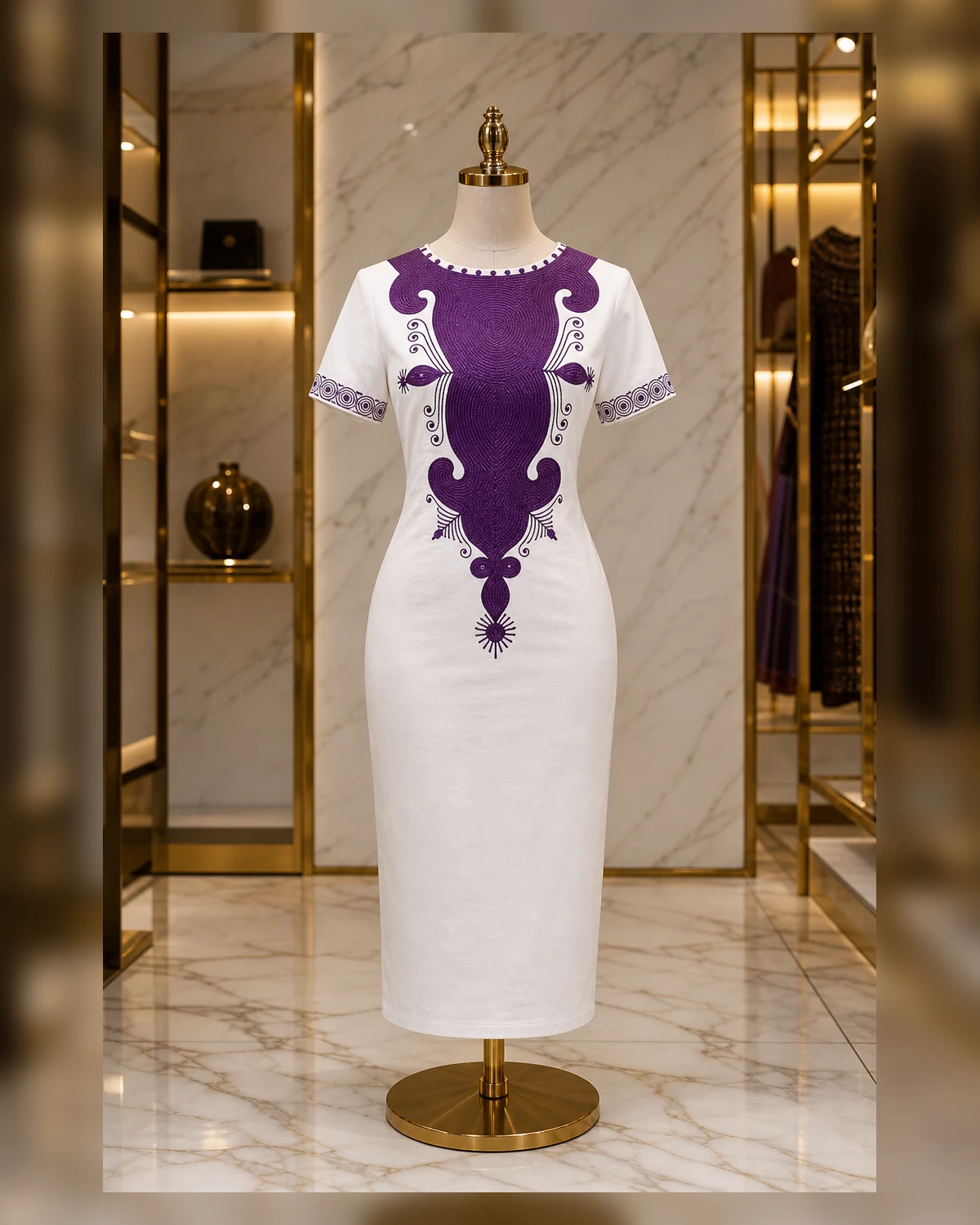 Casual purple embroidery afriture — view 5