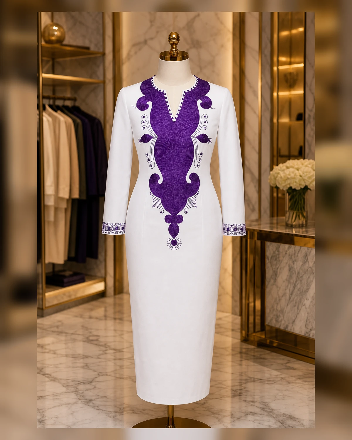 Casual purple embroidery afriture — view 6