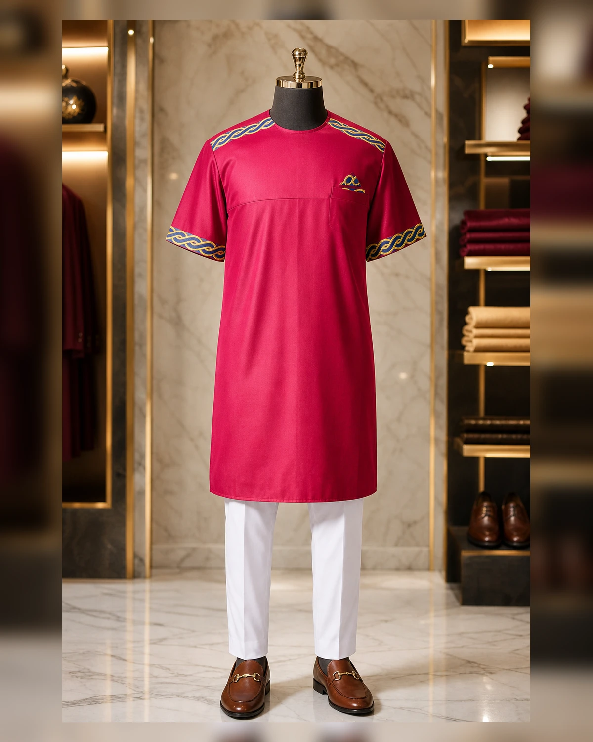 casual red afriture tops