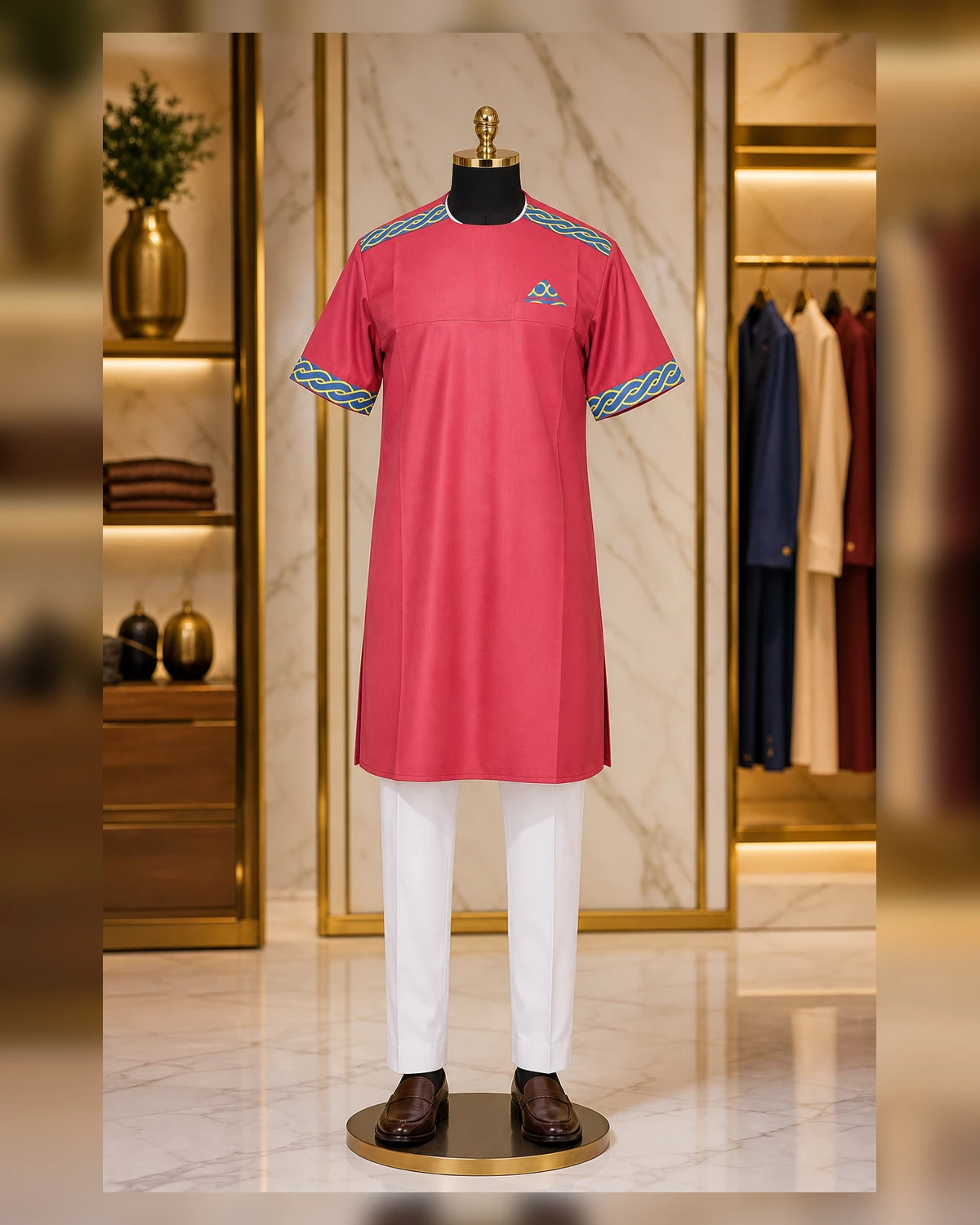 casual red afriture tops — view 4