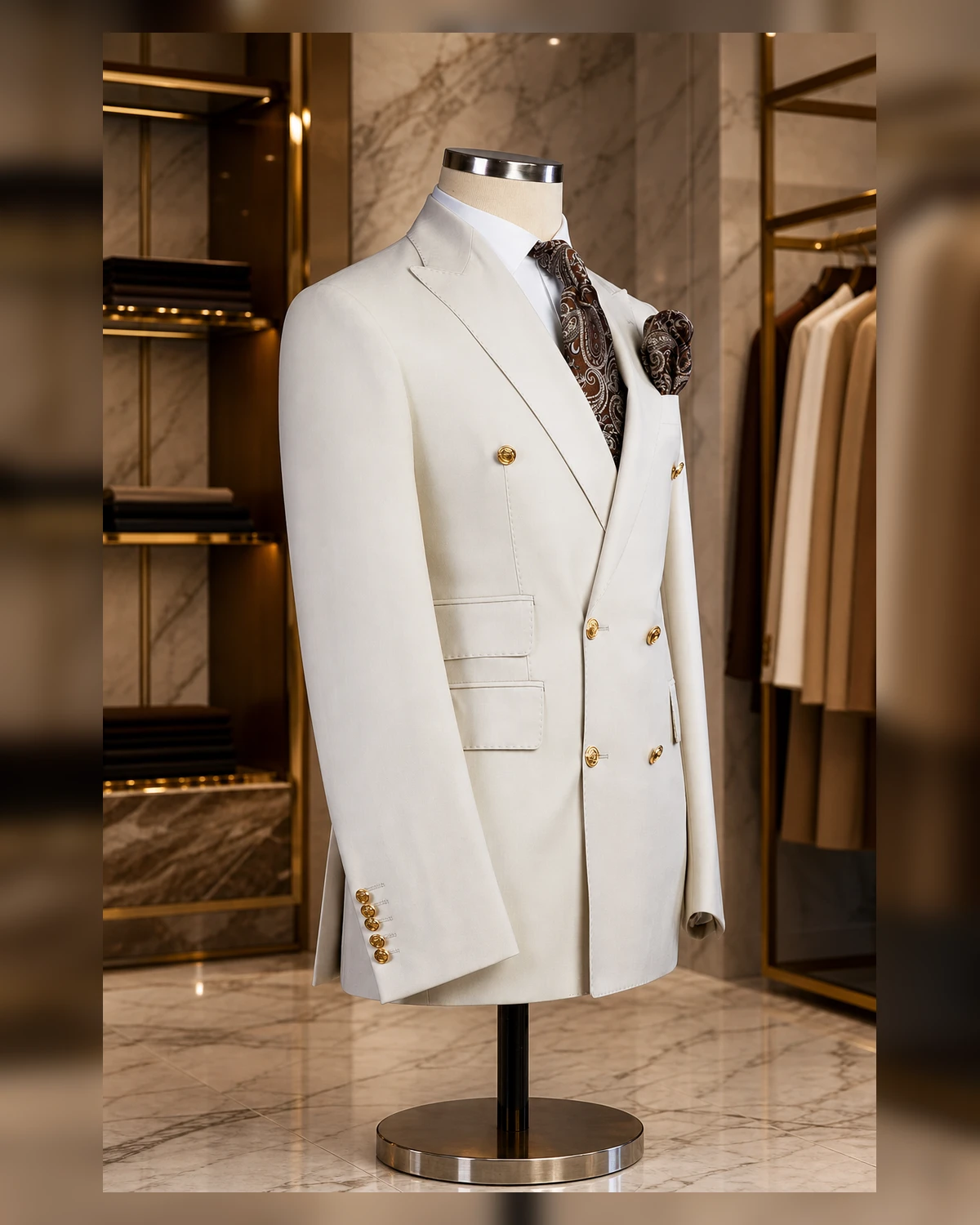 Classy Breasted Slim fit suits — view 4