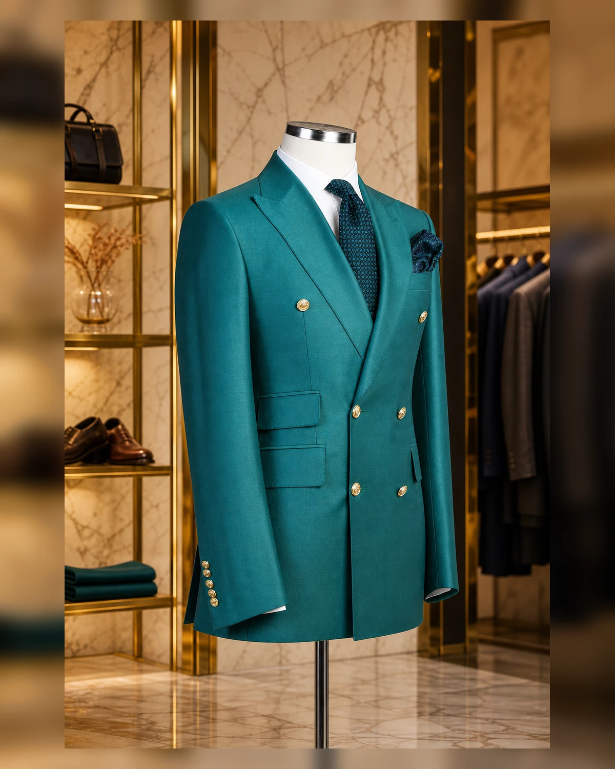 Classy Breasted Slim fit suits — view 7