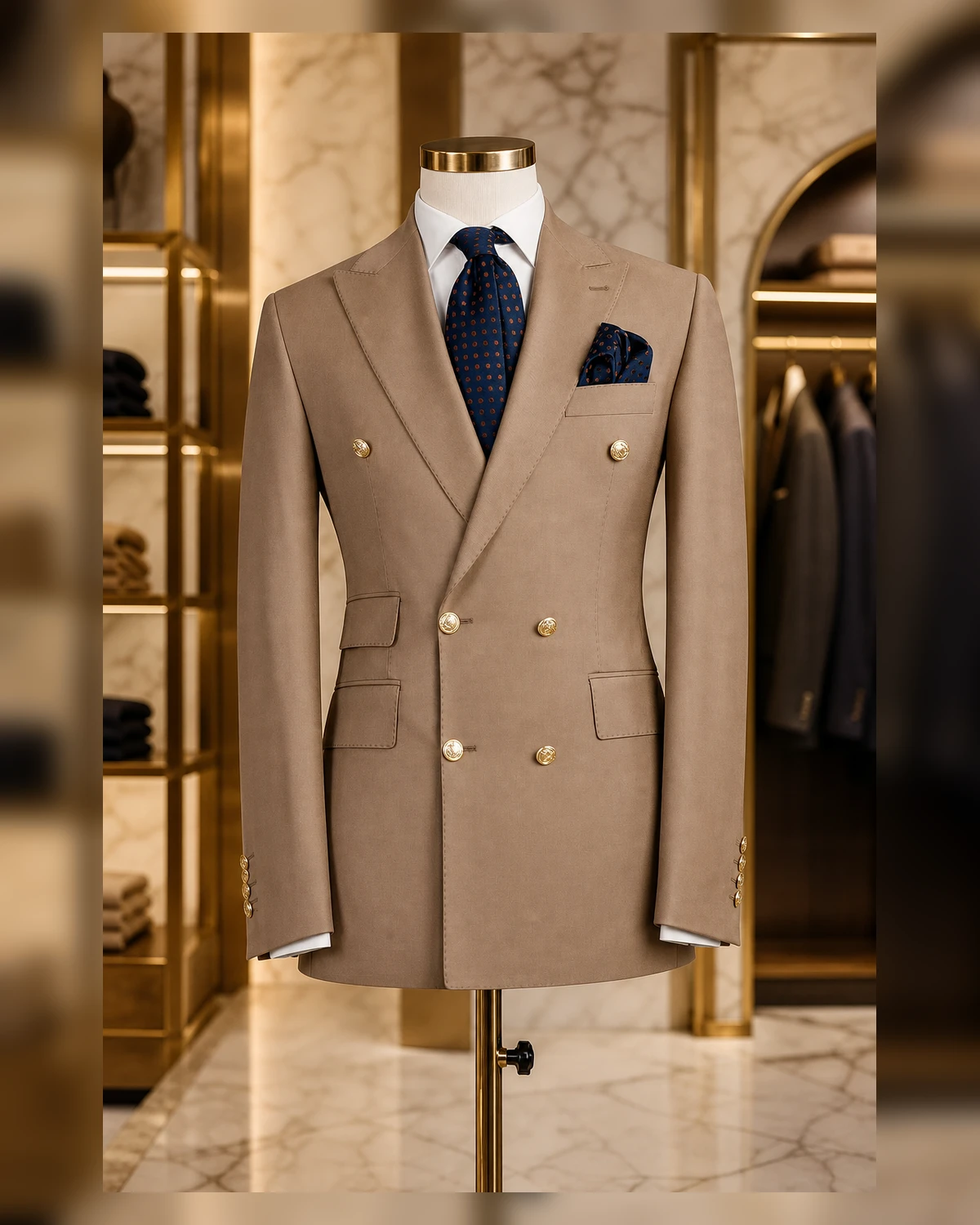 Classy Breasted Slim fit suits — view 8