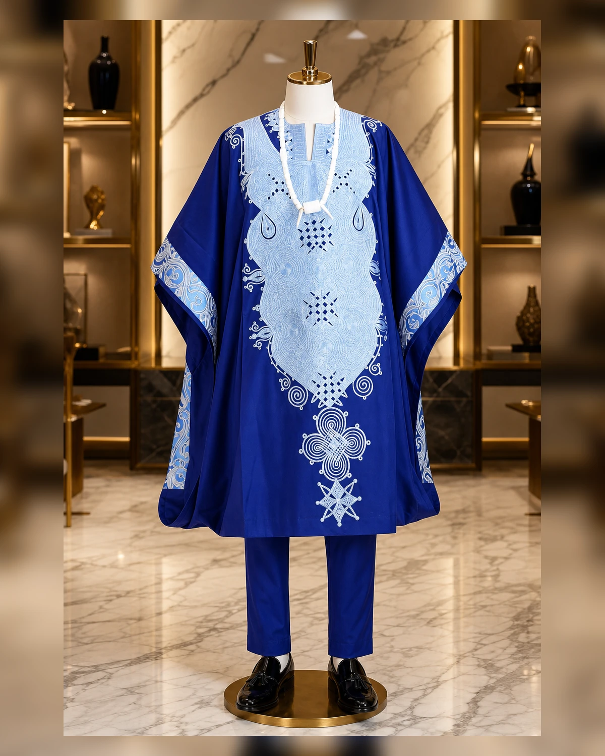 Embroidery blue Agwada