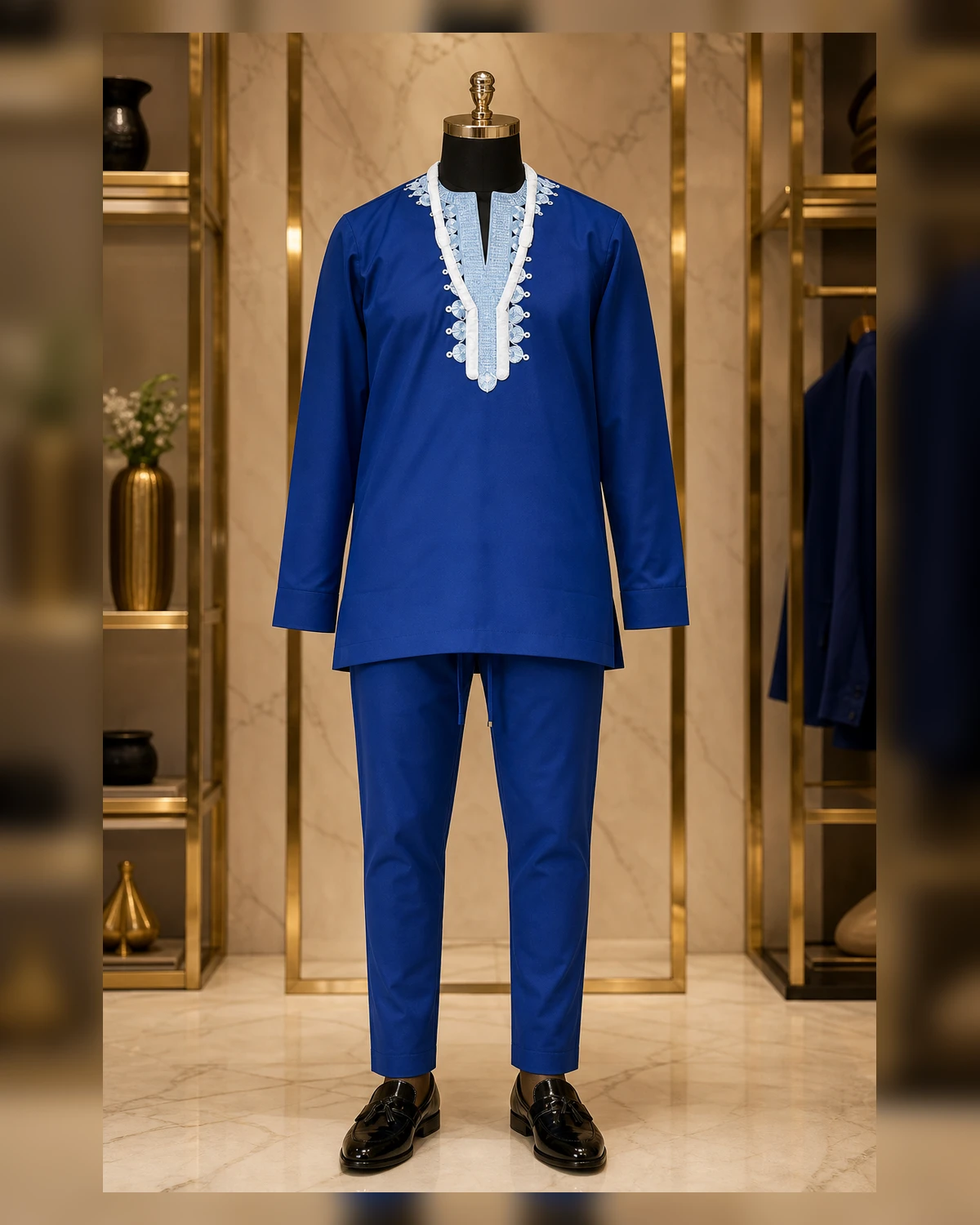 Embroidery blue Agwada — styled