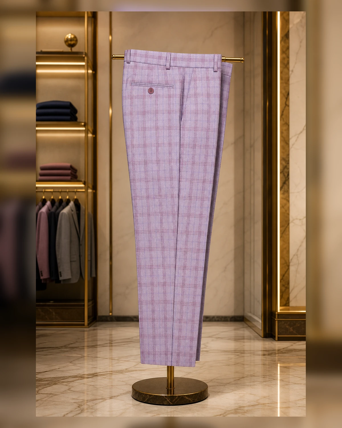 External Pocket Check Slim fit suit — styled