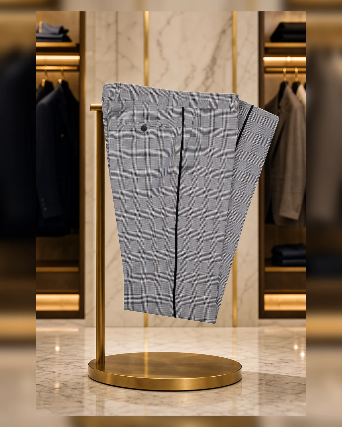 External Pocket Check Slim fit suit — view 6